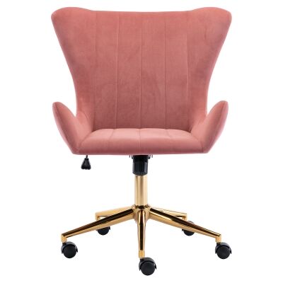 Alica Velvet Fabric Office Chair, Blush