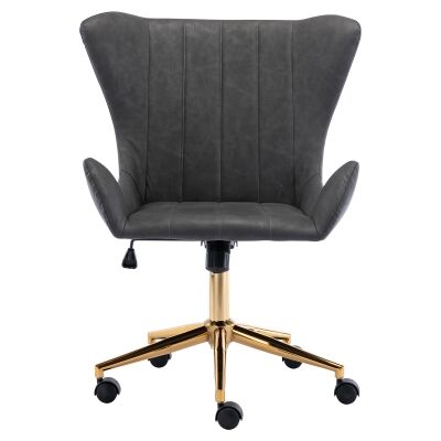 Alica Faux Leather Office Chair, Dark Grey