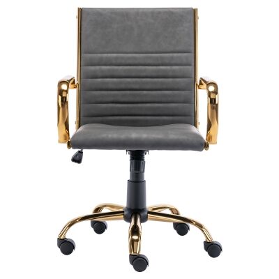 Macasso Faux Leather Office Chair, Dark Grey