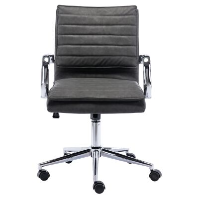 Milara  Faux Leather Office Chair, Dark Grey