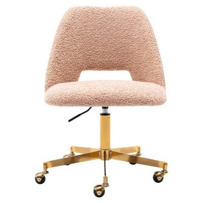 Belmont Teddy Fabric Office Chair, Nude / Gold