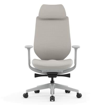 Velran Mesh Fabric Ergonomic Office Chair with Headrest, Light Grey