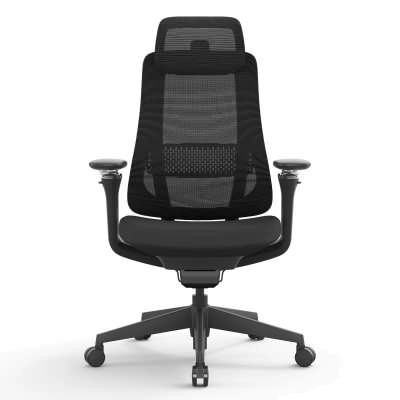 Leventro Mesh Fabric Ergonomic Office Chair with Headrest, Black
