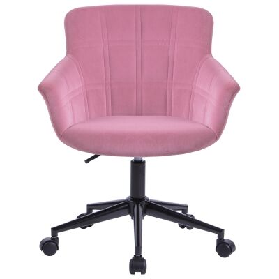 Lunan Velvet Fabric Office Chair, Pink