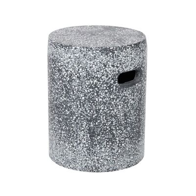 Carmen Terrazzo Outdoor Stool, Charcoal