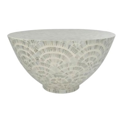 Aria Shell Inlaid Round Coffee Table, 78cm