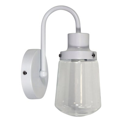 Kilcoy Metal & Glass Wall Light, White