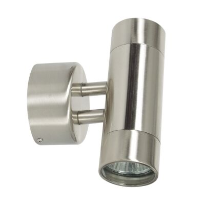 Comma IP44 Exterior Up / Down Wall Light, Brushed Chrome
