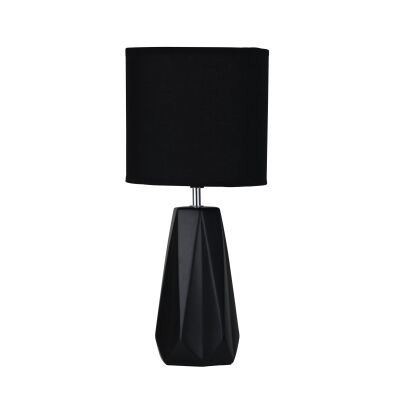 Shelly Ceramic Base Table Lamp, Black