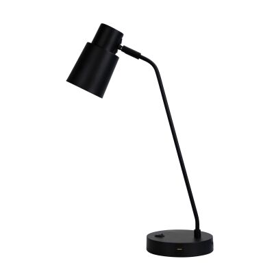 Rik Metak Desk lamp with USB Port, Black