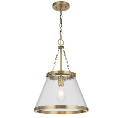 Olmont Glass & Iron Pendant Light, Gold