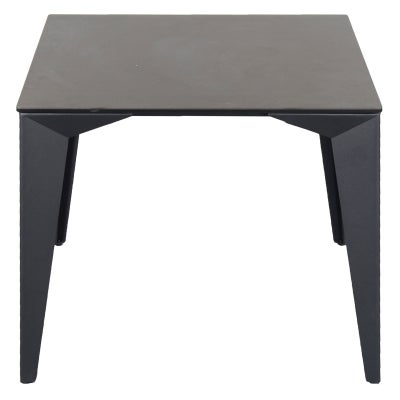 Leonay Ceramic Glass & Metal Side Table, Nero Black