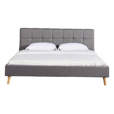 Orlando Fabric Platform Bed, King, Dark Grey