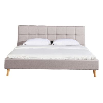 Orlando Fabric Platform Bed, King, Light Grey