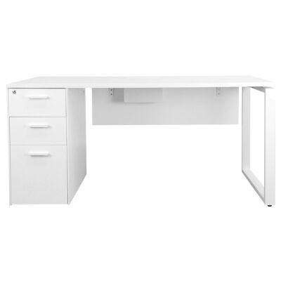 Lacasa Office Desk with Privacy Screen, 160cm, White