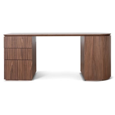 Genoa Wooden Office Desk, Left Drawer, 178cm, Walnut