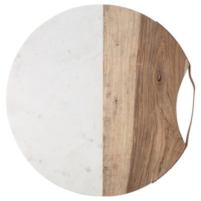 Luxe Marble & Timber Round Serving Board
