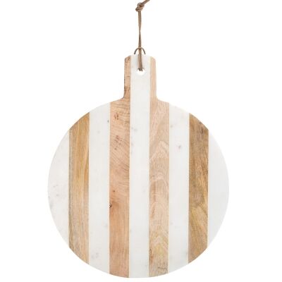 Moxon Marble & Timber Round Serving Board, Large