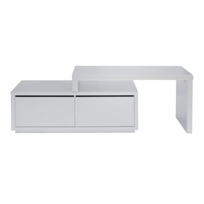 Yanna 2 Drawer Adjustable TV Unit, 120-220cm, Matte Silver