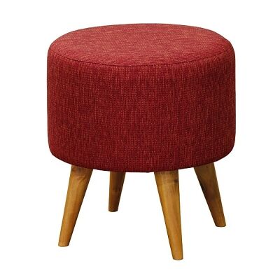 Oxley Fabric Round Ottoman Stool, Cherry Red