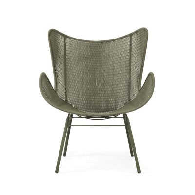 Aster Resin Wicker & Metal Outdoor Wing Chair, Moss