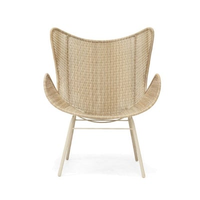 Aster Resin Wicker & Metal Outdoor Wing Chair, Beige