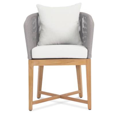 Sarmoto Rope & Teak Timber Outdoor Carver Dining Chair