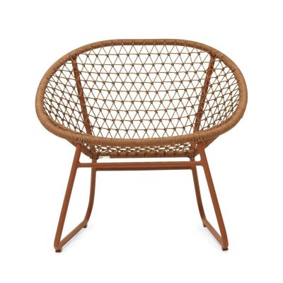 Claymont Rope & Metal Outdoor Accent Chair, Brick