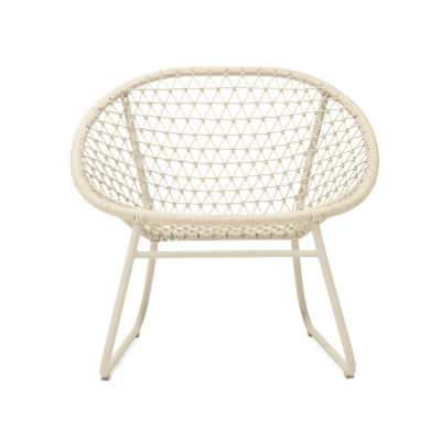 Claymont Rope & Metal Outdoor Accent Chair, Beige
