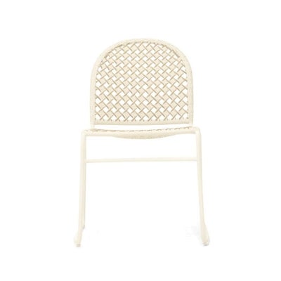 Maris Resin Wicker & Metal Outdoor Side Dining Chair, Chalk