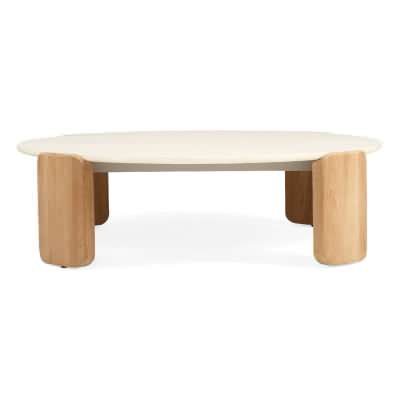 Castano Marble & Teak Timber Indoor / Outdoor Round Coffee Table, 127cm