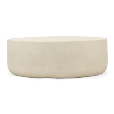 Bellorin Fibreglass Round Outdoor Coffee Table, 100cm, White Onyx