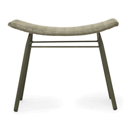 Aster Resin Wicker & Metal Outdoor Footstool, Moss