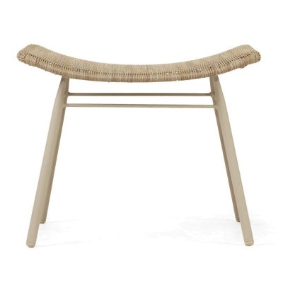 Aster Resin Wicker & Metal Outdoor Footstool, Beige