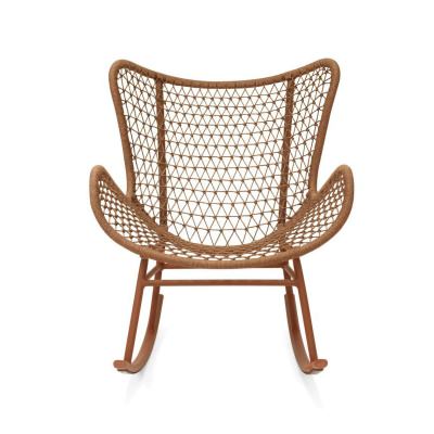 Claymont Rope & Metal Outdoor Rocking Chair, Brick
