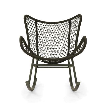 Claymont Rope & Metal Outdoor Rocking Chair, Forest Green