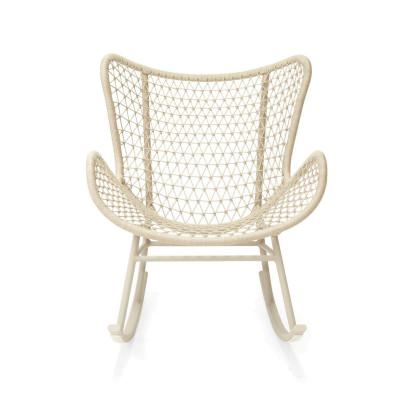 Claymont Rope & Metal Outdoor Rocking Chair, Beige