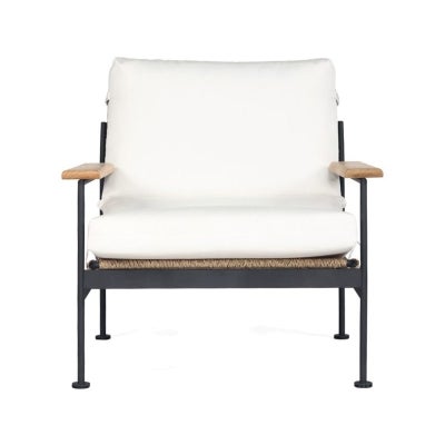 Beckford Stainless Steel & Wicker Outdoor Armchair, Black