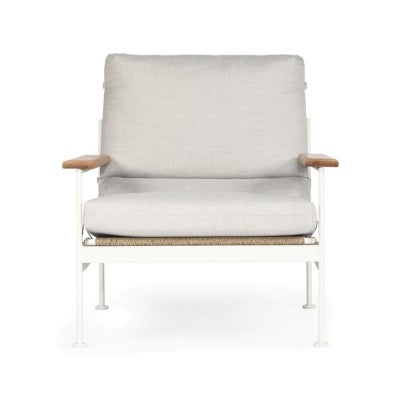 Beckford Stainless Steel & Wicker Outdoor Armchair, White