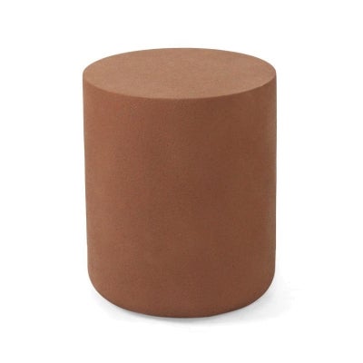 Bellorin Fibreglass Round Outdoor Side Table, Brick