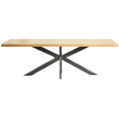 Wainscott Timber & Metal Dining Table, 240cm
