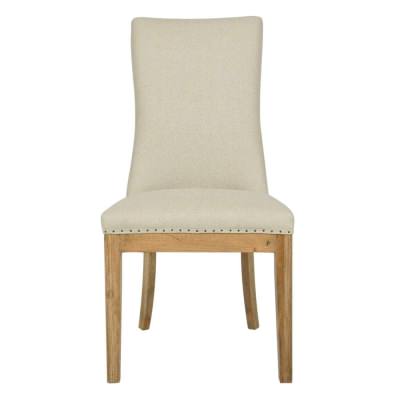 Minas Linen & Oak Dining Chair, Plain