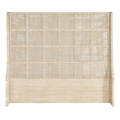 Charlotte Rattan Bed Headboard, Queen, White Wash