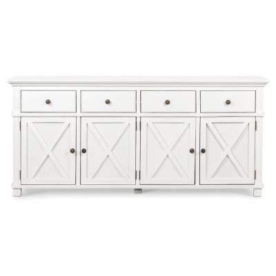 Sorrento Wooden 4 Door 4 Drawer Buffet Table, 188cm, White