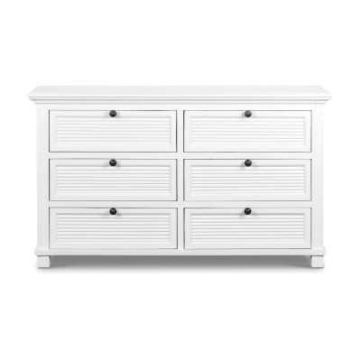 West Beach Wooden 6 Drawer Dresser, White