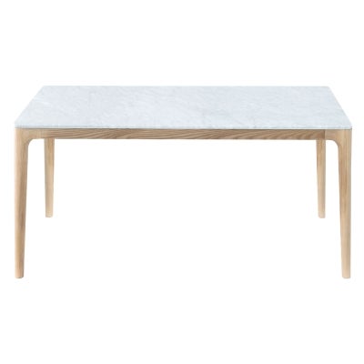 Otway Commercial Grade Marble & Ashwood Dining Table, 160cm, White / Natural