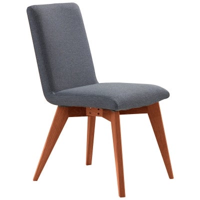Royce Fabric Dining Chair, Grey / Blackwood