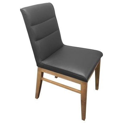 Dalmar Leather Dining Chair, Grey / Natural