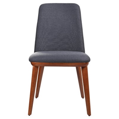 Benato Fabric Dining Chair, Dark Grey / Blackwood