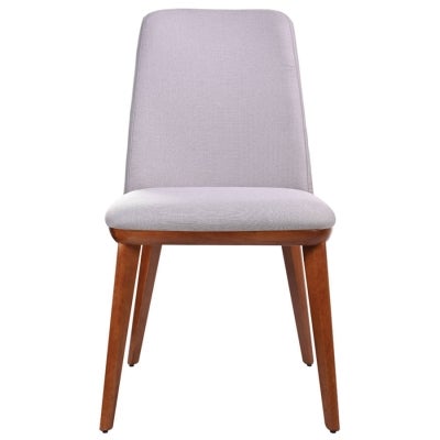 Benato Fabric Dining Chair, Light Grey / Blackwood